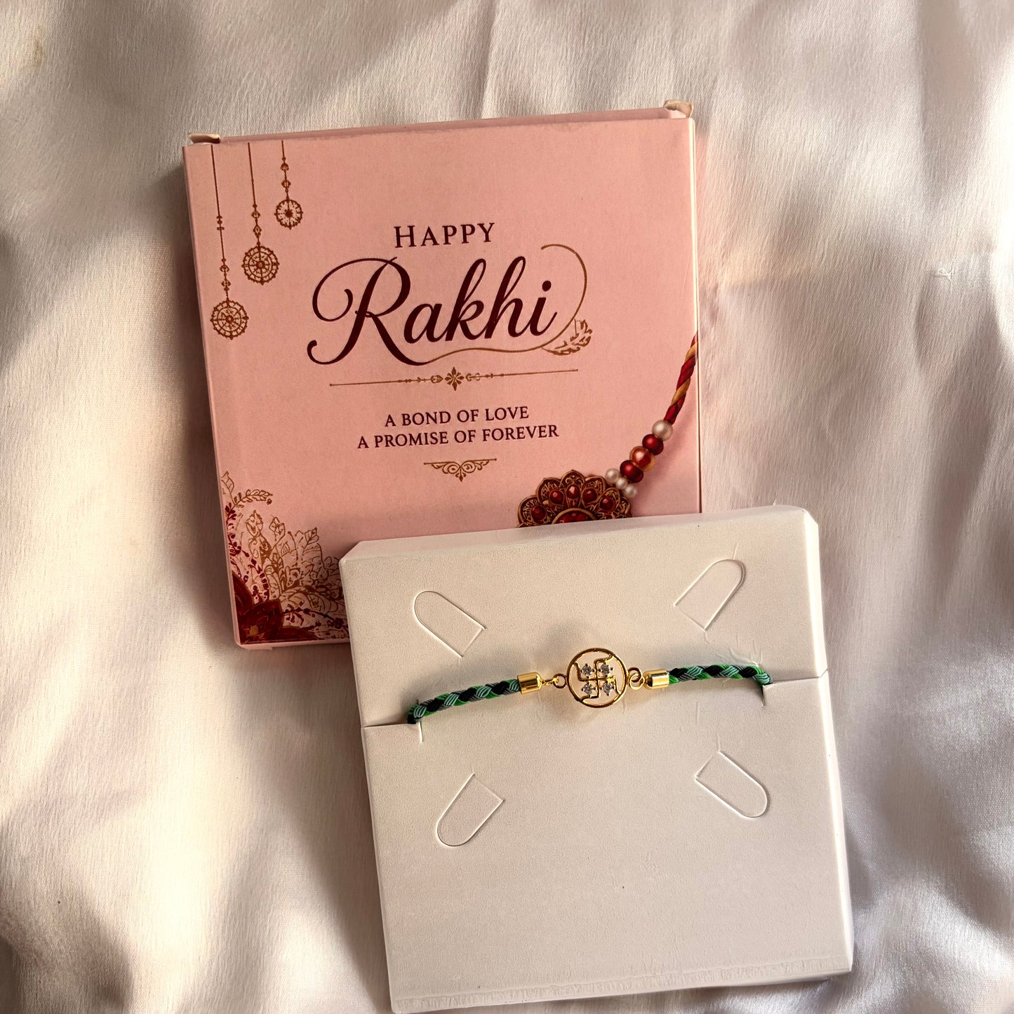 Royal Swastik Adjustable Push Pull Rakhi