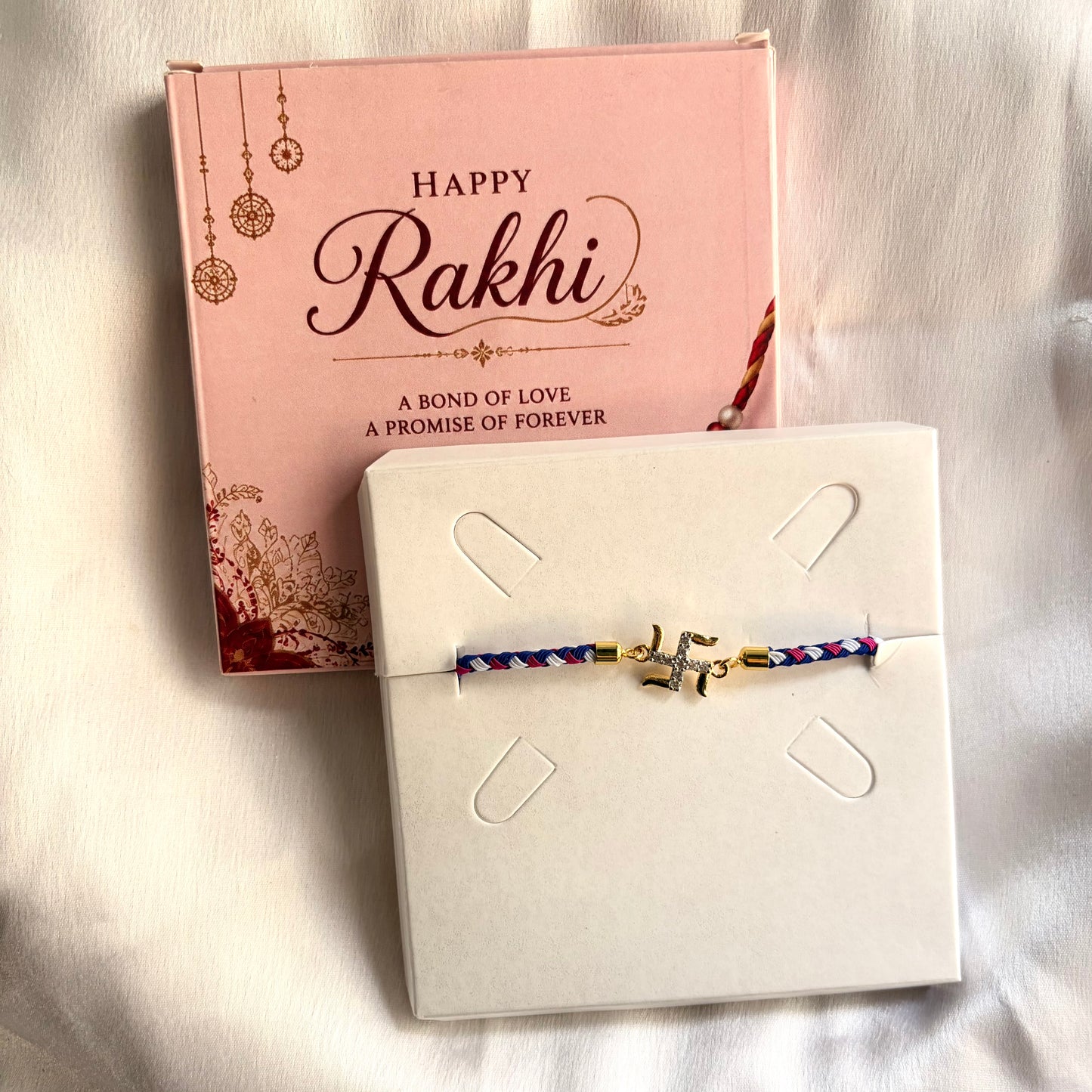 Swastik Adjustable Push Pull Rakhi
