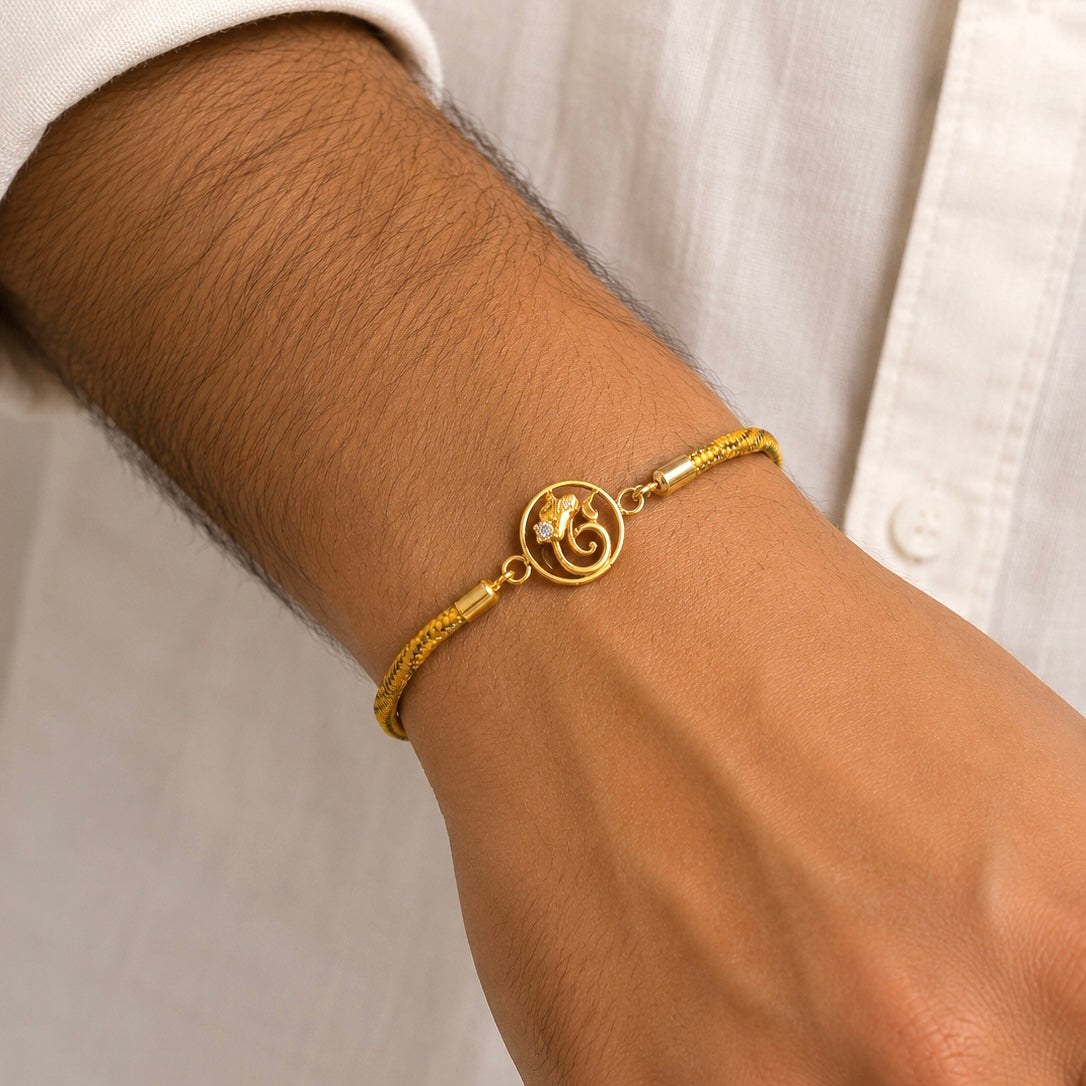 Ganesha Adjustable Push Pull Rakhi